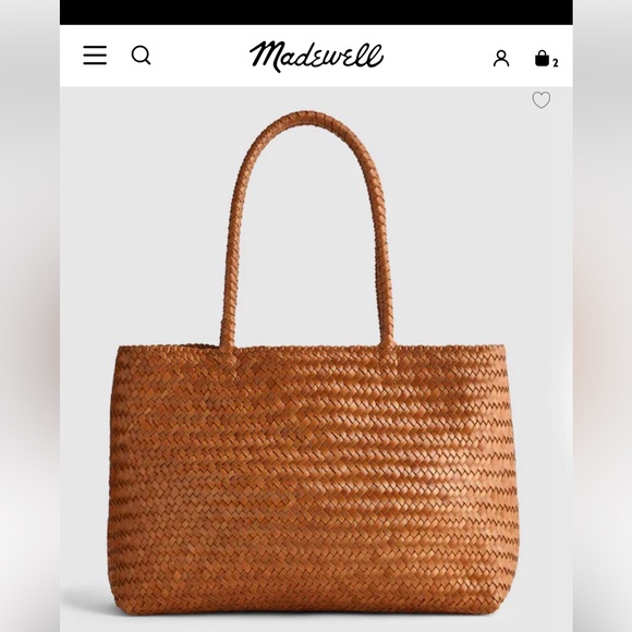 Madewell Tan Woven Leather Tote Bag - Picture 4 of 6